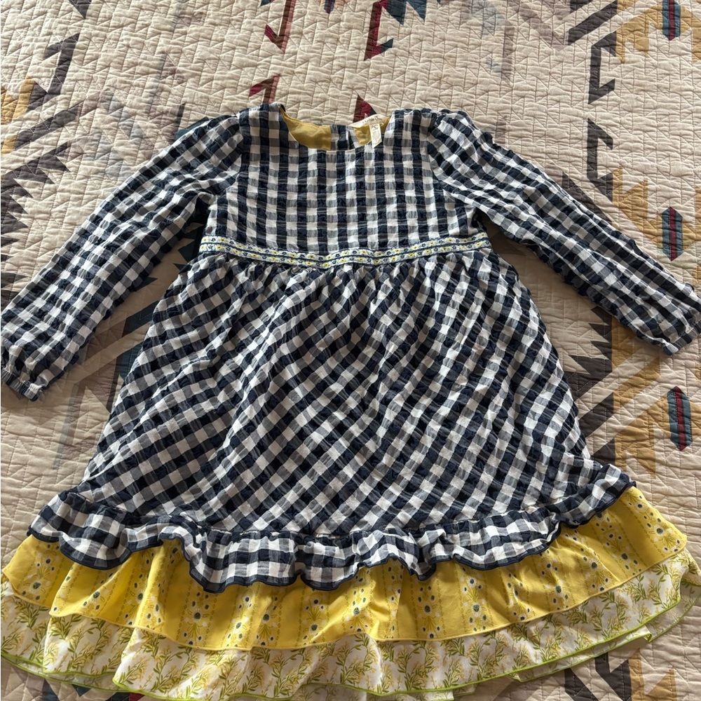 Matilda Jane Black and Yellow Gingham Dress